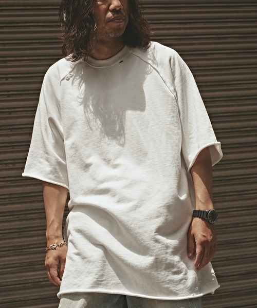 Crushed Raglan T-Shirt / クラッシュ加工 半袖 ラグランTシャツ（T