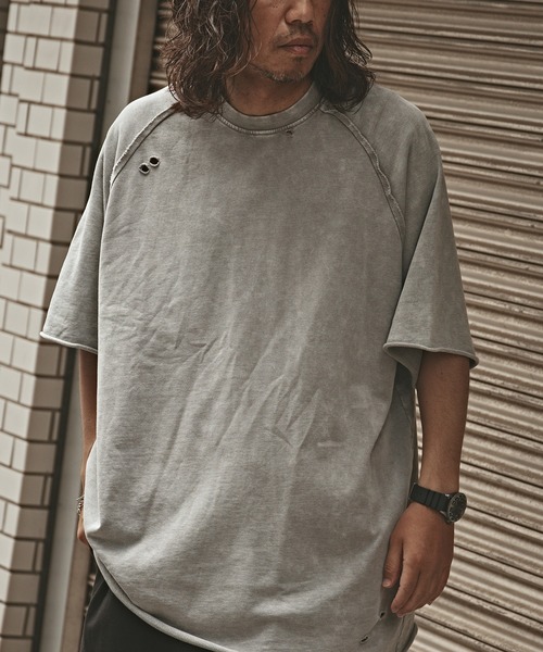 Crushed Raglan T-Shirt / クラッシュ加工 半袖 ラグランTシャツ（T