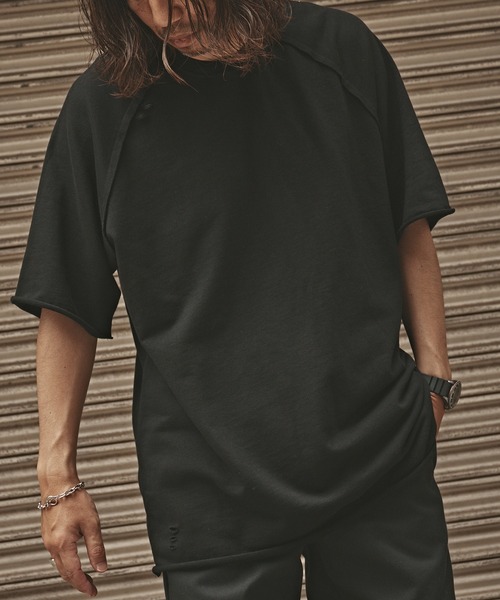 セール】Crushed Raglan T-Shirt / クラッシュ加工 半袖
