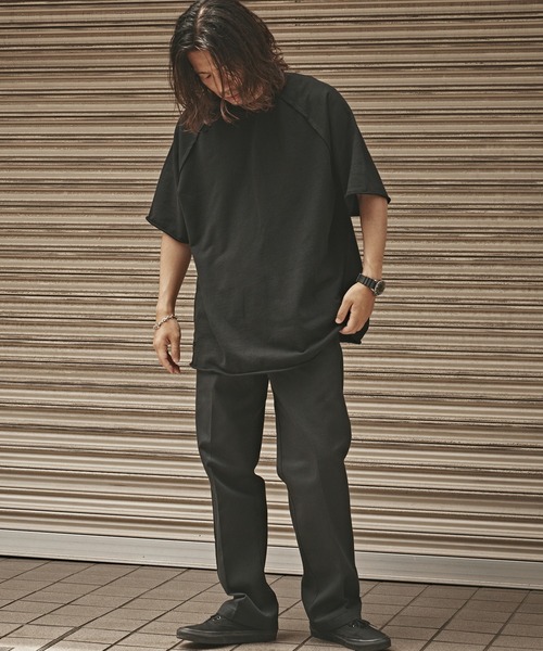 ALL RUNS(オールランズ)の「Crushed Raglan T-Shirt / クラッシュ加工 半袖 ラグランTシャツ(Tシャツ/カットソー・メンズ・ブラック/ダークグレー/ライトグレー/アイボリー・XL/M/L)」の15枚目の写真