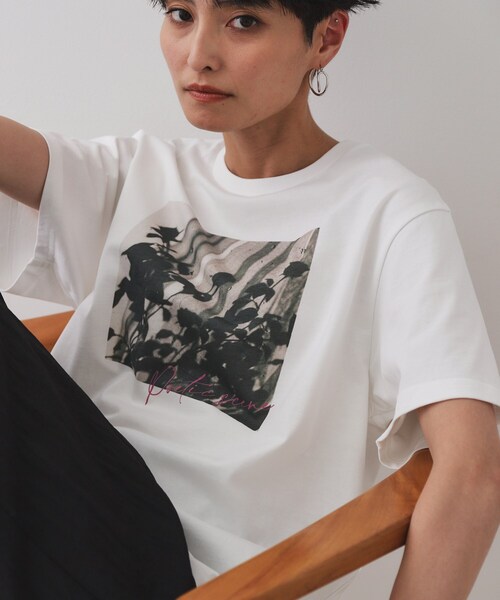 OPAQUE.CLIP（オペークドットクリップ）の「◆フォトプリントTシャツ【洗濯機洗い可】（Tシャツ/カットソー・レディース・ホワイト/ホワイト系1/ライトベージュ・40/38）」の3枚目の写真