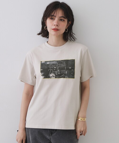 OPAQUE.CLIP（オペークドットクリップ）の「◆フォトプリントTシャツ【洗濯機洗い可】（Tシャツ/カットソー・レディース・ホワイト/ホワイト系1/ライトベージュ・40/38）」の13枚目の写真