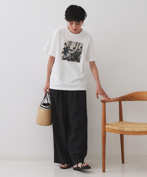 OPAQUE.CLIP（オペークドットクリップ）の「◆フォトプリントTシャツ【洗濯機洗い可】（Tシャツ/カットソー・レディース・ホワイト/ホワイト系1/ライトベージュ・40/38）」の18枚目の写真