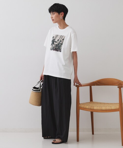 OPAQUE.CLIP（オペークドットクリップ）の「◆フォトプリントTシャツ【洗濯機洗い可】（Tシャツ/カットソー・レディース・ホワイト/ホワイト系1/ライトベージュ・40/38）」の7枚目の写真