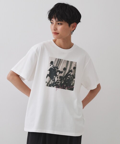 OPAQUE.CLIP（オペークドットクリップ）の「◆フォトプリントTシャツ【洗濯機洗い可】（Tシャツ/カットソー・レディース・ホワイト/ホワイト系1/ライトベージュ・40/38）」の9枚目の写真