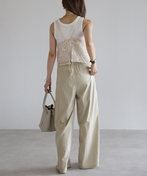 Bonjour Sagan（ボンジュールサガン）の「かぎ編みレースキャミビスチェ（キャミソール・レディース・ライトベージュ/ブラック・FREE）」の14枚目の写真