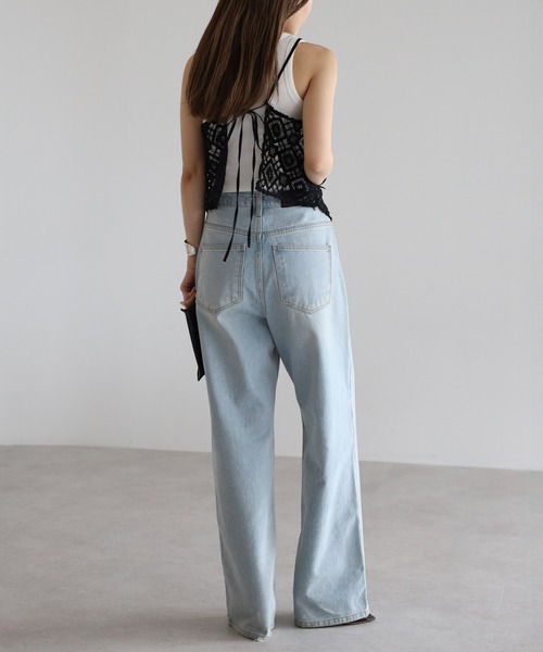 Bonjour Sagan（ボンジュールサガン）の「かぎ編みレースキャミビスチェ（キャミソール・レディース・ライトベージュ/ブラック・FREE）」の9枚目の写真