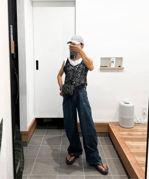 Bonjour Sagan（ボンジュールサガン）の「かぎ編みレースキャミビスチェ（キャミソール・レディース・ライトベージュ/ブラック・FREE）」の22枚目の写真