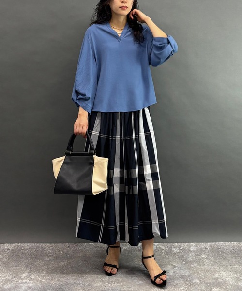 NICOLE white(ニコルホワイト)の「チェックスカート(スカート・レディース・オフホワイト/ブラック/レッド・FREE)」の7枚目の写真