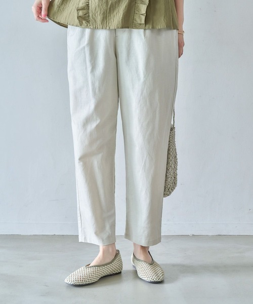 studio CLIP（スタディオクリップ）の「【撥水加工・接触冷感・速乾・UVカット】らくらくテーパードパンツ[プチ・プラス・トールサイズあり]（その他パンツ・レディース・ライトグレー/モカ/その他1/ネイビー/ブラック/カーキ・PF/MEDIUM/LARGE/SMALL/X-LARGE/XX-LARGE/TF/XXX-LARGE）」の3枚目の写真