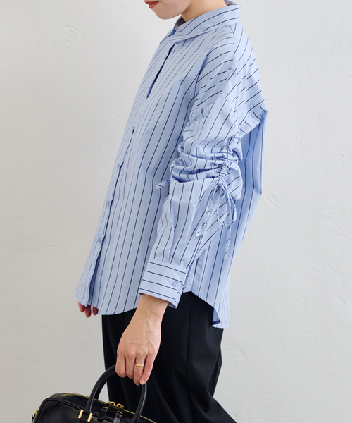 U by SPICK&SPAN(ユーバイスピックアンドスパン)の「ギャザースリーブシャツ(シャツ/ブラウス・レディース・ブルー/アイボリー・FREE)」の14枚目の写真