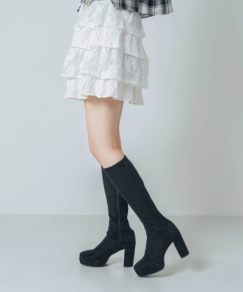 イーボル] ファッションブーツ ストーム9.5cmストレッチブーツ EVOL