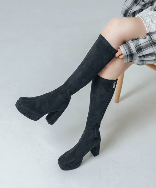 EVOL（EVOL）/【25秋冬新作】【晴雨兼用(一部カラー除く)】ストーム9．5cmストレッチブーツIZ5817 晴雨兼用(一部カラー除く)・美脚効果あり】ストーム9.5cmストレッチ