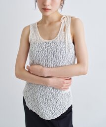 CODE A | asymmetry ribbon lace cami(タンクトップ)