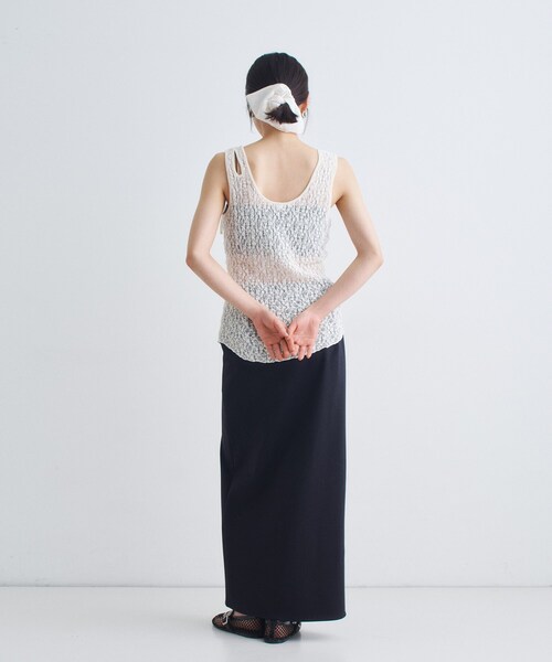 CODE A（コードエー）の「asymmetry ribbon lace cami（タンクトップ・レディース・ライトブルー/ホワイト・00）」の13枚目の写真