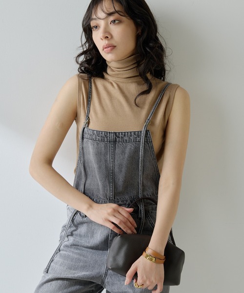 Whim Gazette（ウィムガゼット）の「16Gタートルノースリーブプルオーバー（ニット/セーター・レディース・キャメル/ライトベージュ・FREE）」の8枚目の写真