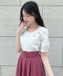 F i.n.t | ローズ刺繍チュールレース衿ブラウス(シャツ/ブラウス)