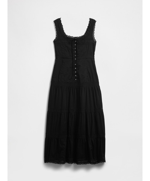 GAP（ギャップ）の「レーストリミング ティアード マキシワンピース（ワンピース・レディース・ブラック・M/L/XS/S/XXS）」の5枚目の写真