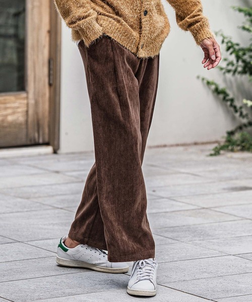 CAMBIO(カンビオ)の「mp13927-chenille Fabric Two Tuck Pants ツータックパンツ(その他パンツ・メンズ・ブラック/ブラウン/グレー・M/L)」の3枚目の写真