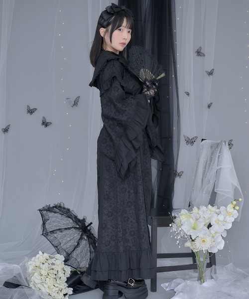 handmade‼️浴衣生地〜セットアップ❗️　サイズ130 セール】『ililil/イルイルイル』【たおやか地雷ちゃん着物風
