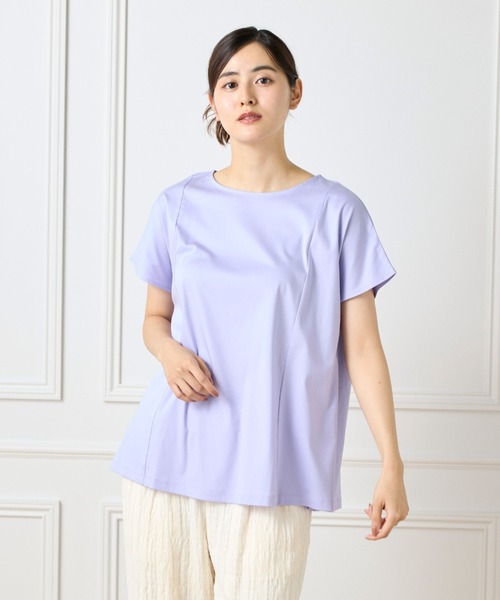 I.T.'S international(イッツインターナショナル)の「【接触冷感】裾フレアプルオーバー(Tシャツ/カットソー・レディース・モカ/ラベンダー/ブラック/グレー/ブラウン・フリー)」の5枚目の写真