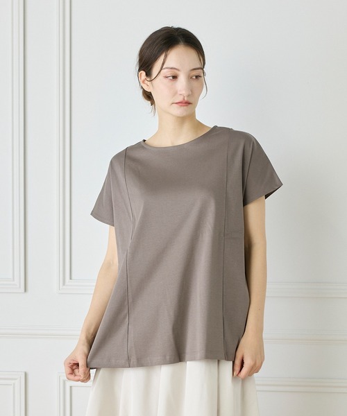 I.T.'S international(イッツインターナショナル)の「【接触冷感】裾フレアプルオーバー(Tシャツ/カットソー・レディース・モカ/ラベンダー/ブラック/グレー/ブラウン・フリー)」の4枚目の写真