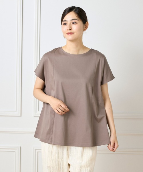 I.T.'S international(イッツインターナショナル)の「【接触冷感】裾フレアプルオーバー(Tシャツ/カットソー・レディース・モカ/ラベンダー/ブラック/グレー/ブラウン・フリー)」の1枚目の写真