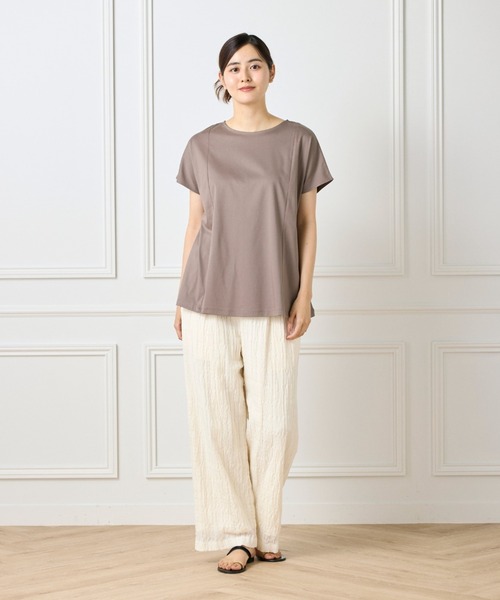 I.T.'S international(イッツインターナショナル)の「【接触冷感】裾フレアプルオーバー(Tシャツ/カットソー・レディース・モカ/ラベンダー/ブラック/グレー/ブラウン・フリー)」の6枚目の写真