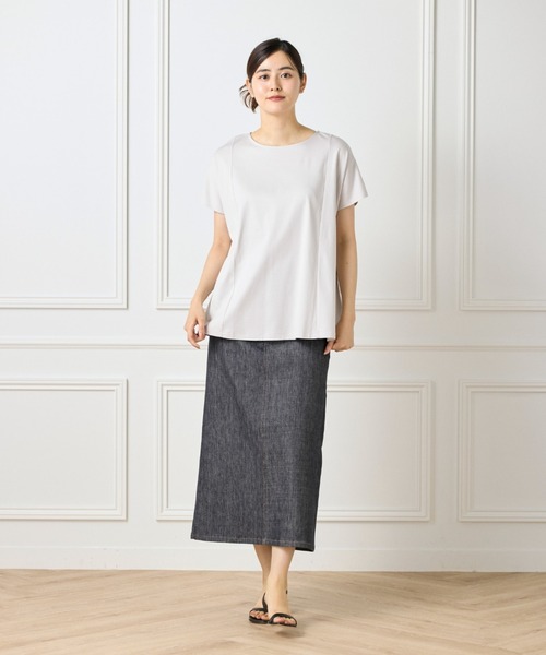 I.T.'S international(イッツインターナショナル)の「【接触冷感】裾フレアプルオーバー(Tシャツ/カットソー・レディース・モカ/ラベンダー/ブラック/グレー/ブラウン・フリー)」の9枚目の写真