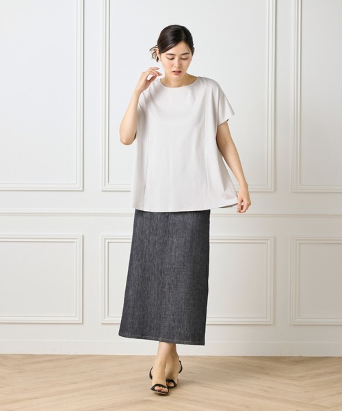 I.T.'S international(イッツインターナショナル)の「【接触冷感】裾フレアプルオーバー(Tシャツ/カットソー・レディース・モカ/ラベンダー/ブラック/グレー/ブラウン・フリー)」の10枚目の写真