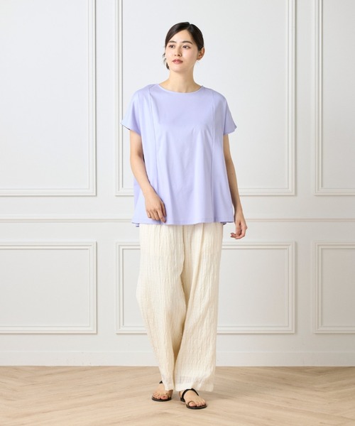 I.T.'S international(イッツインターナショナル)の「【接触冷感】裾フレアプルオーバー(Tシャツ/カットソー・レディース・モカ/ラベンダー/ブラック/グレー/ブラウン・フリー)」の16枚目の写真