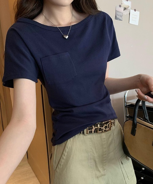 Per sist ence(パーシエンス)の「オフショル半袖Tシャツ(Tシャツ/カットソー・レディース・グレー/ネイビー/ブラック/ホワイト・LARGE/MEDIUM)」の4枚目の写真