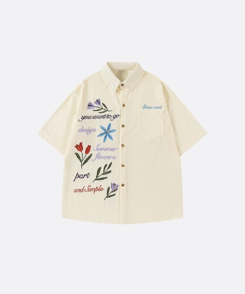 Garden Motif Emboridery Shirt