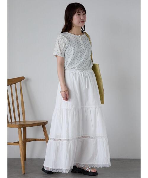 ehka sopo（エヘカソポ）の「小花柄ヘンリーネックカットソー（Tシャツ/カットソー・レディース・パープル/イエロー/ブルー/ピンク・F）」の8枚目の写真