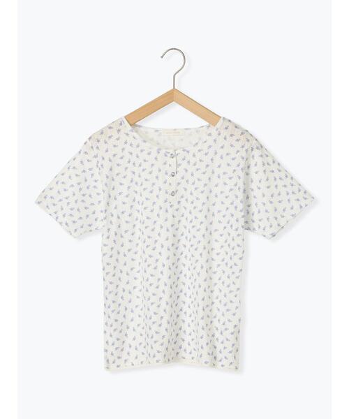 ehka sopo（エヘカソポ）の「小花柄ヘンリーネックカットソー（Tシャツ/カットソー・レディース・パープル/イエロー/ブルー/ピンク・F）」の18枚目の写真