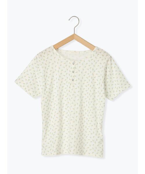 ehka sopo（エヘカソポ）の「小花柄ヘンリーネックカットソー（Tシャツ/カットソー・レディース・パープル/イエロー/ブルー/ピンク・F）」の19枚目の写真