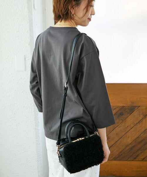 le.coeur blanc（ルクールブラン）の「ボアコンビ2WAYミニボストン（ボストンバッグ・レディース・オリーブ/ブラック・FREE）」の9枚目の写真