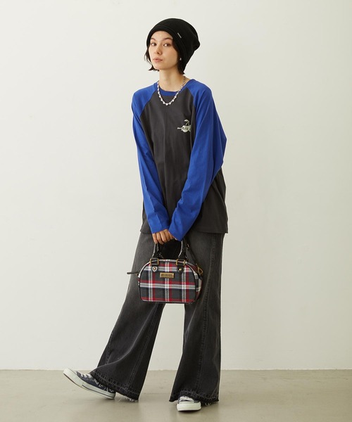 MILKFED.(ミルクフェド)の「CHERRY FLOCK PRINT B/B TEE(Tシャツ/カットソー・レディース・オフホワイト/オートミール/チャコール・M/L)」の9枚目の写真