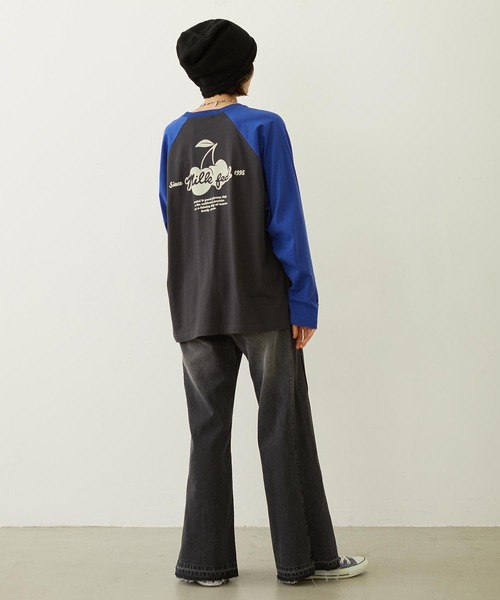 MILKFED.(ミルクフェド)の「CHERRY FLOCK PRINT B/B TEE(Tシャツ/カットソー・レディース・オフホワイト/オートミール/チャコール・M/L)」の10枚目の写真