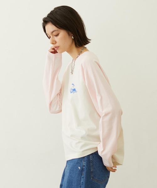 MILKFED.(ミルクフェド)の「CHERRY FLOCK PRINT B/B TEE(Tシャツ/カットソー・レディース・オフホワイト/オートミール/チャコール・M/L)」の12枚目の写真