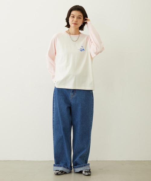 MILKFED.(ミルクフェド)の「CHERRY FLOCK PRINT B/B TEE(Tシャツ/カットソー・レディース・オフホワイト/オートミール/チャコール・M/L)」の13枚目の写真