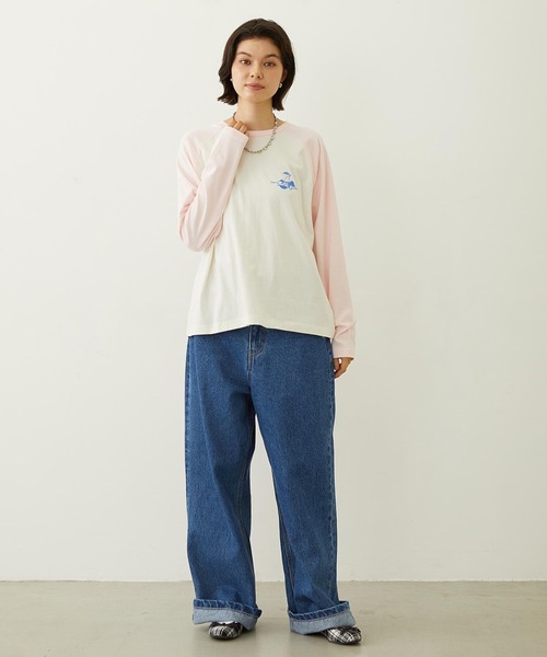 MILKFED.(ミルクフェド)の「CHERRY FLOCK PRINT B/B TEE(Tシャツ/カットソー・レディース・オフホワイト/オートミール/チャコール・M/L)」の14枚目の写真