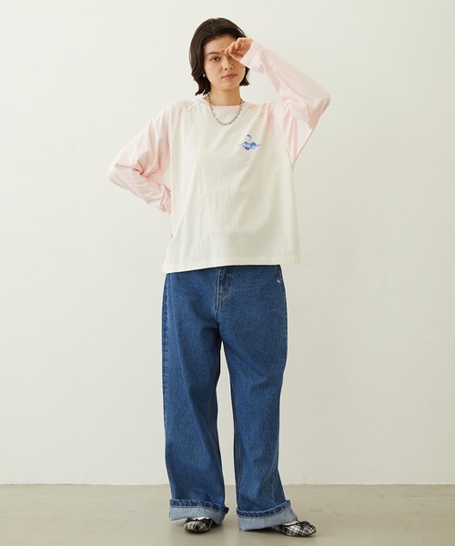 MILKFED.(ミルクフェド)の「CHERRY FLOCK PRINT B/B TEE(Tシャツ/カットソー・レディース・オフホワイト/オートミール/チャコール・M/L)」の15枚目の写真