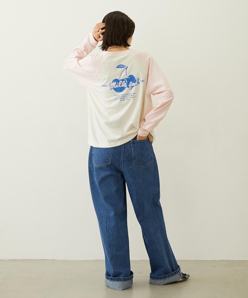 MILKFED.(ミルクフェド)の「CHERRY FLOCK PRINT B/B TEE(Tシャツ/カットソー・レディース・オフホワイト/オートミール/チャコール・M/L)」の16枚目の写真