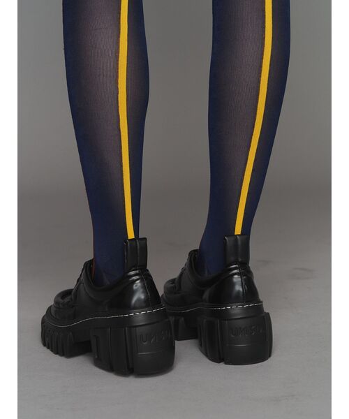 UN3D.（アンスリード）の「BI-COLOR HIGH SOCKS / バイカラーハイソックス（ソックス/靴下・レディース・グレー/ブラック/ネイビー・FREE）」の6枚目の写真