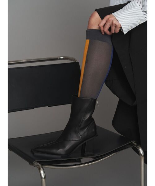UN3D.（アンスリード）の「BI-COLOR HIGH SOCKS / バイカラーハイソックス（ソックス/靴下・レディース・グレー/ブラック/ネイビー・FREE）」の10枚目の写真