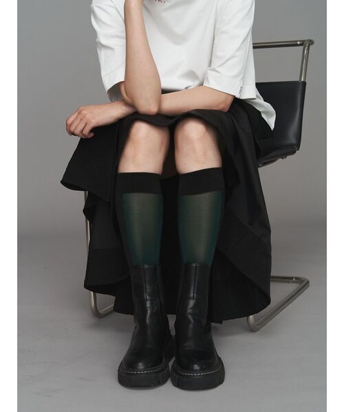 UN3D.（アンスリード）の「BI-COLOR HIGH SOCKS / バイカラーハイソックス（ソックス/靴下・レディース・グレー/ブラック/ネイビー・FREE）」の12枚目の写真