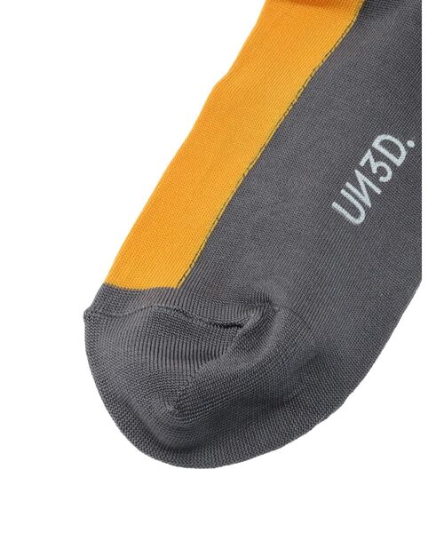 UN3D.（アンスリード）の「BI-COLOR HIGH SOCKS / バイカラーハイソックス（ソックス/靴下・レディース・グレー/ブラック/ネイビー・FREE）」の15枚目の写真
