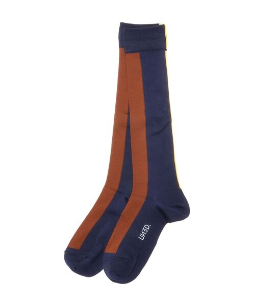 UN3D.（アンスリード）の「BI-COLOR HIGH SOCKS / バイカラーハイソックス（ソックス/靴下・レディース・グレー/ブラック/ネイビー・FREE）」の19枚目の写真
