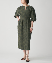 ヴェルメイユパーイエナ　ヘム刺繍カットサテンドレス　ワンピース　ゴールド　F ヴェルメイユパーイエナ ヘム刺繍カットサテンドレス ワンピース